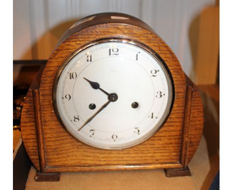 Oak cased chiming mantle clock by Enfield