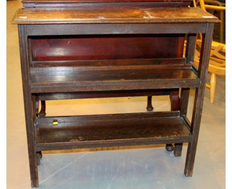 Oak two shelf book case 70 x 80 cms