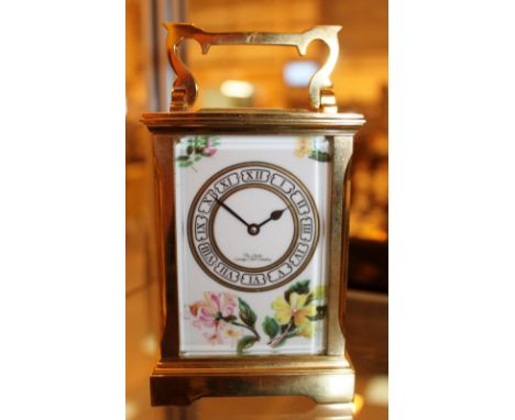 Chester Clock Co floral decorated carriage clock