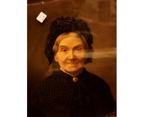 WJ Hann oil on board old lady portrait, 20 x 30 cm