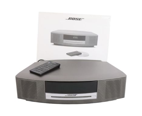 A Bose Wave Music System III, radio, CD player, with remote control, associated cables and instruction manual 