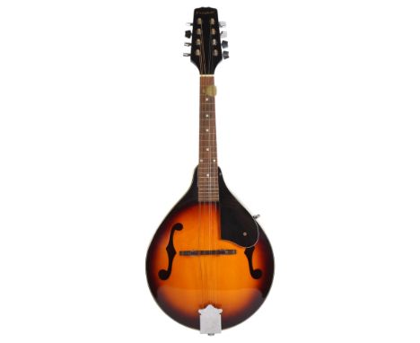 A Westfield acoustic 8-string mandolin, with simulated ivory and mother-of-pearl inlay decoration, no label, in associated ha