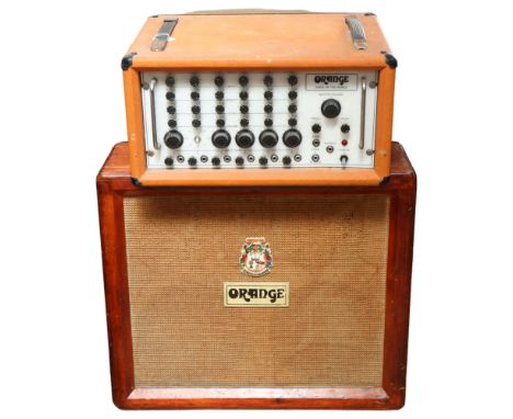 ORANGE - a Vintage guitar cabinet amplifier, Celestion G12H, 62.5cm x 70cm x 25cm, and an Orange OR200PA amplifier head, ther