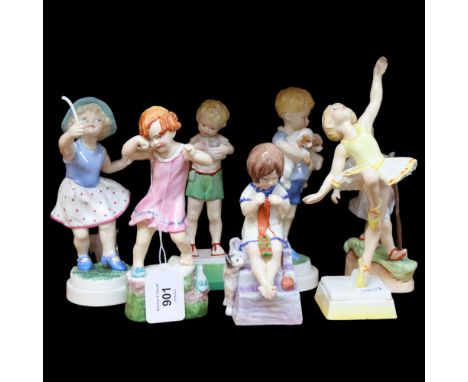 A set of Royal Worcester children Days of the Week figures, tallest - Tuesday, 20.5cm 