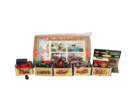 A Lesney Product, "Matchbox, Models Of Yesteryear", presentation set G7, 1911 Model T Ford model no. Y-1, Showmans Engine mod