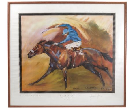 Jacquie Jones, limited edition colour print, Maestro - The Finial Classic, Lester Piggott up, published by Newmarket Fine Art