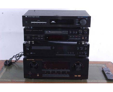 A collection of stereo components to include a Marantz AV Surround Receiver SR4200, serial No. SR4200/NIB width 44cm, depth 3