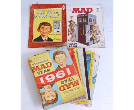 A collection of Mad magazines, the American humour magazine published from 1952 to include the First Edition Collectors' Item