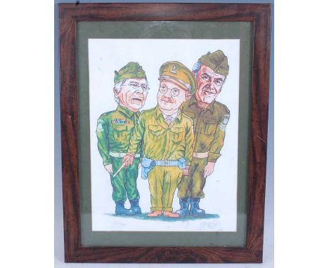 Dirk Winson-Bushby, 20th century, Dad's Army caricature, limited edition no.117/200, signed, with certificate, 34 x 25cm, tog