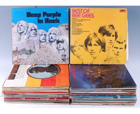 A collection of LP's various genres, to include Deep Purple - Deep Purple In Rock, Alice Cooper - School's Out, Rod Stewart -