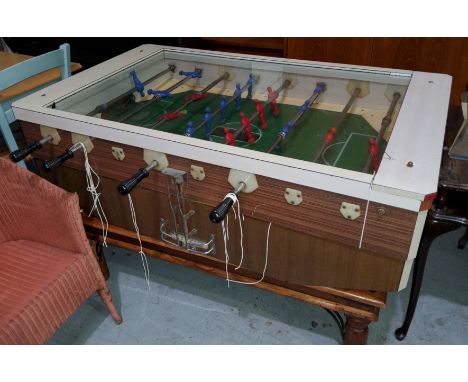 A vintage Ruffler &amp; Walker coin operated table top football table 132x76cm&nbsp;