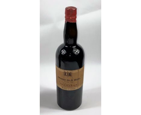 MADEIRA, 1865: Ehrmanns, Grand Old Bual, Vintage 1865 The bottle is flat bottomed and in good condition, the red foil seems o