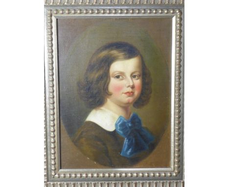 19th century Continental School, a portrait of a young Ludlow Beamish, oil on canvas, label and inscriptions to verso, H.35cm