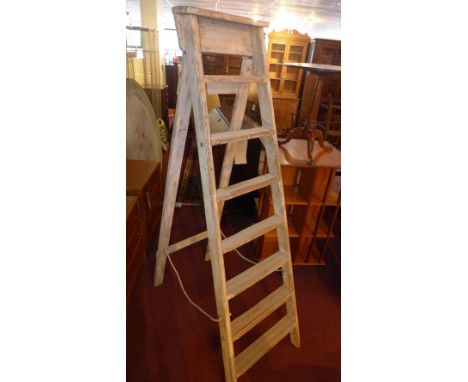 A vintage step ladder, H. 196cm W. 48cm 