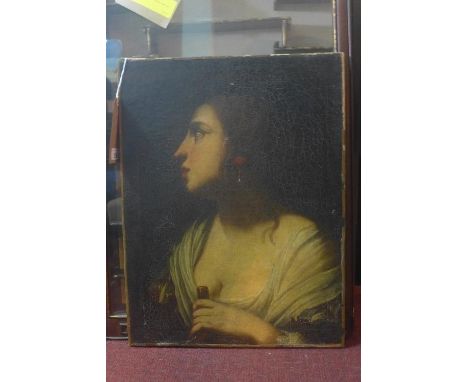 19th century British School, portrait of a lady, oil on canvas, H.54cm W.41cm 