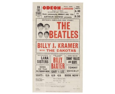 The Beatles: A Handbill For The Odeon, Llandudno,1963,for their six-night residency at the venue, 12th-17th August, complete 