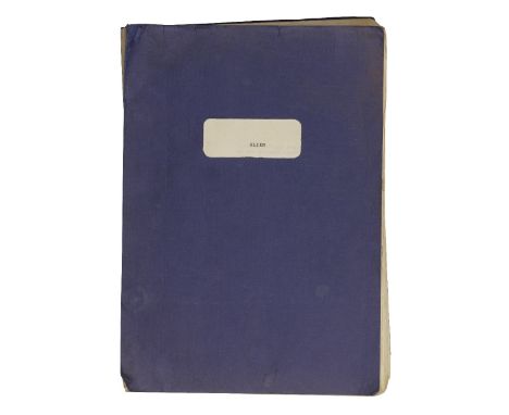 Alien: A revised second draft script,Twentieth Century Fox, 1978,100 pages of typescript, revised script with title page prin