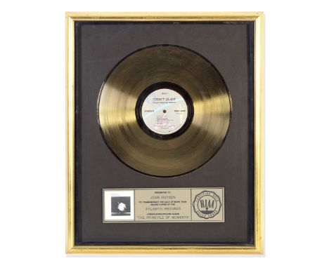 Robert Plant: A RIAA 'Gold' Disc Award For The Album The Principle Of Moments,1983,RIAA-certified 12-inch disc award with pla