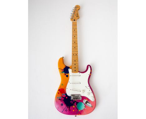 Goldie (born 1965): 'Splattocaster' Fender Stratocaster Electric Guitar,2020,serial no. MX15685519, signed on the reverse by 