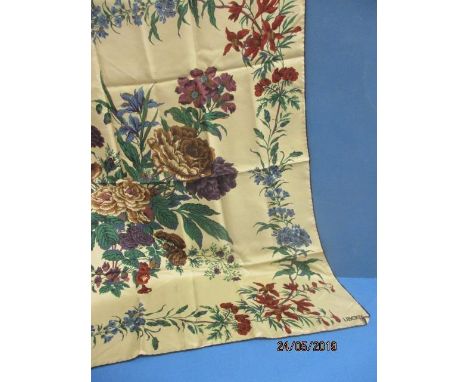 A vintage Liberty silk scarf depicting a floral design, similar to the 18th century leading pattern designer Anna Maria Garth