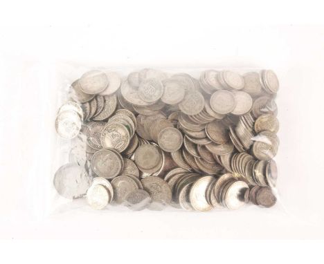 A quantity of British silver content coins, 1919 - 1947, comprising 1 half crown, 26 florins, 68 shillings and 137 sixpences
