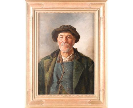 Joseph Eugen Horwarter (Austrian, 1854 - 1925), portrait of a Tyrolean lumberjack, signed and inscribed Wien, oil on panel, a
