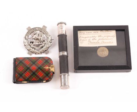 Scottish Interest. A miniature ebony and silver tipstaff (?) inscribed " Second Bailie Police Commissioner of Edin'r " (Edinb
