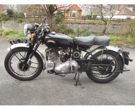 A 1950 Vincent Comet Series C, registration number ETL 701, upper frame number RC/1/6677, engine number FSAB/ZA/4777, black. 