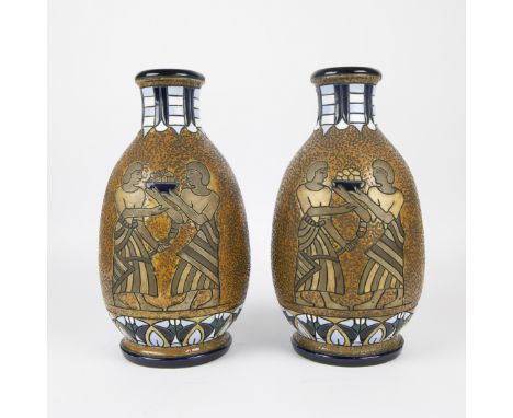 Pair Of Amphora Vases Ceramic Austria 1920s Paar Amfora Vazen Keramiek Oostenrijk Jaren 1920 H 31 cm