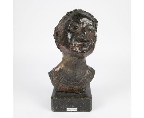 Chris Ferket (1929) Ceramic Boy's Head. Keramieken jongenshoofd. H 33.5 cm