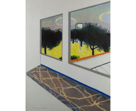 Roger RAVEEL (1921-2013) Titled 'Doorkijk met marmeren vensterbank' 1974. Lithograph, signed and numbered 66/100. Titel 'Door