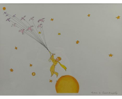 Antoine DE SAINT-EXUPÉRY (1900-1944) Le petit prince. Colored lithograph, signed in the plate. With stamp Succession Saint Ex