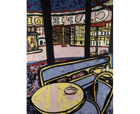 Bruno VEKEMANS (1952-2019) Titled 'In the café - Paris'. Lithograph, signed, dated '93 and numbered E.A. Titel 'In the café -