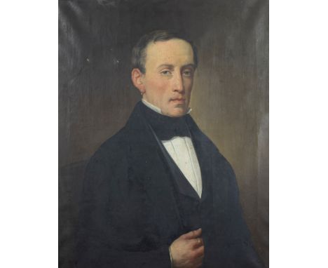 19th century Men's portrait Oil on canvas, not signed. Olie op doek, niet getekend. 76 x 60 cm
