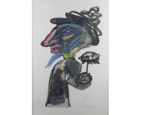 Hugo Claus ( 1929 – 2008 ) Lithograph ' Clown ' Signed and numbered 84/250 Lithografie ‘ Clown ‘ Getekend en genummerd 84/250