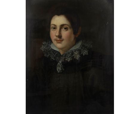 European school 17th century Portrait of a young man. Oil on panel, anonymous.Portret van een jongeman. Olie op paneel, anoni