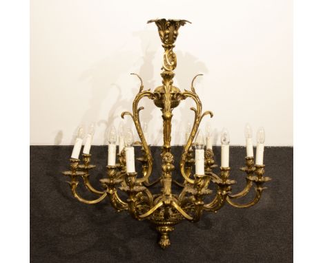 Bronze chandelier Bronzen luchter H 95 Dia 83 cm