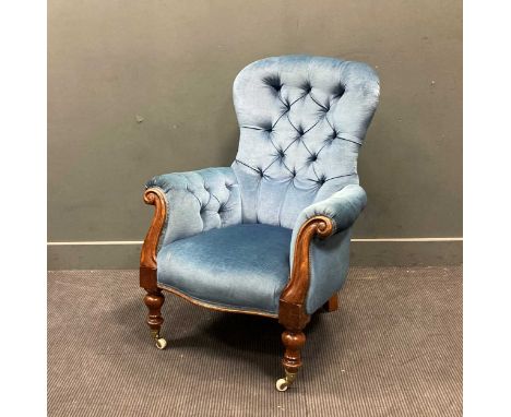 A Victorian button-back parlour chair, 113 x 82 x 75cm