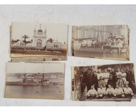 Malta, c. 1909: 43 photographic postcards and 12 photographs, many of the Royal Naval Hospital including staff, officers, shi