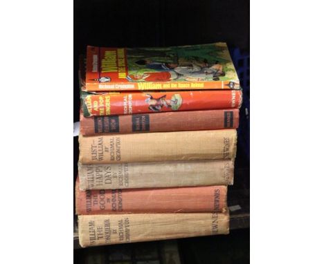 Six 'Just William' Books by Richard Crompton and published by George Newnes Limited including First Edition William and the P