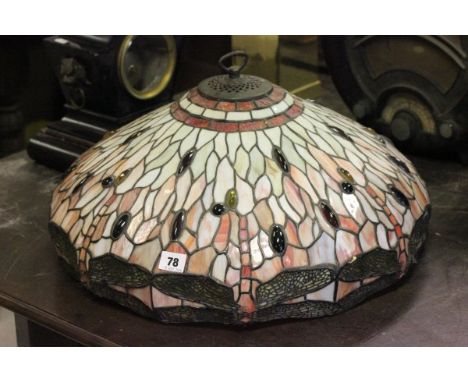 Large Tiffany Style Central Light Shade with Dragonfly metelwork