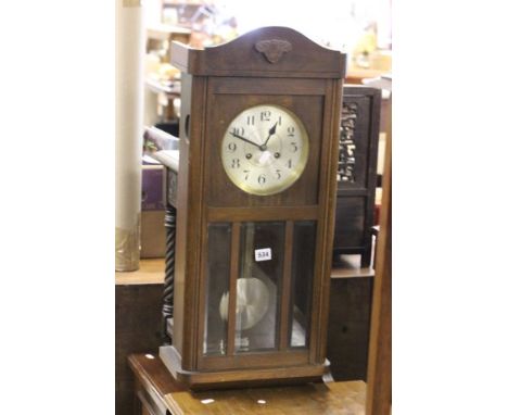 Oak Hanging Cased Wall Clock