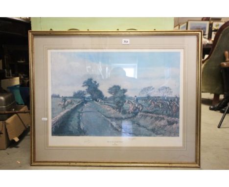 Framed & Glazed Gerald Hare Signed Limited Edition Print of the Beaufort Hunt, signed by the artist and the Duke of Beaufort,