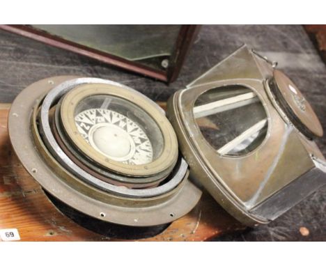 Brass Ships Compass on a Gimble & Binnacle