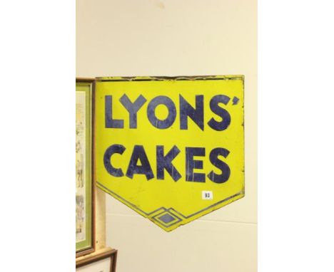 Double Sided Enamel 'Lyons' Cake' Sign