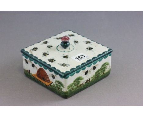 Wemyss Pottery Honey Box with Cover, decorated with bees in an orchard (a/f)