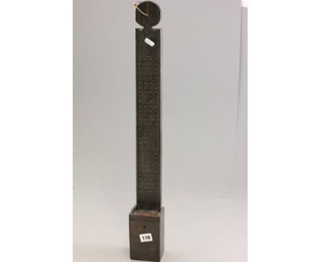 Anitque Oak Hanging Cribbage Board with Card / Marker Drawer