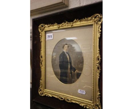 19th century Watercolour Portrait of a Gentleman in an ornate frame