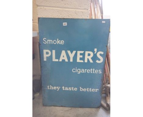 Enamel Sign 'Smoke Players Cigarettes .... they taste better' plus framed engraving