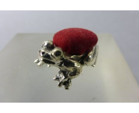 Silver Frog Pin Cushion